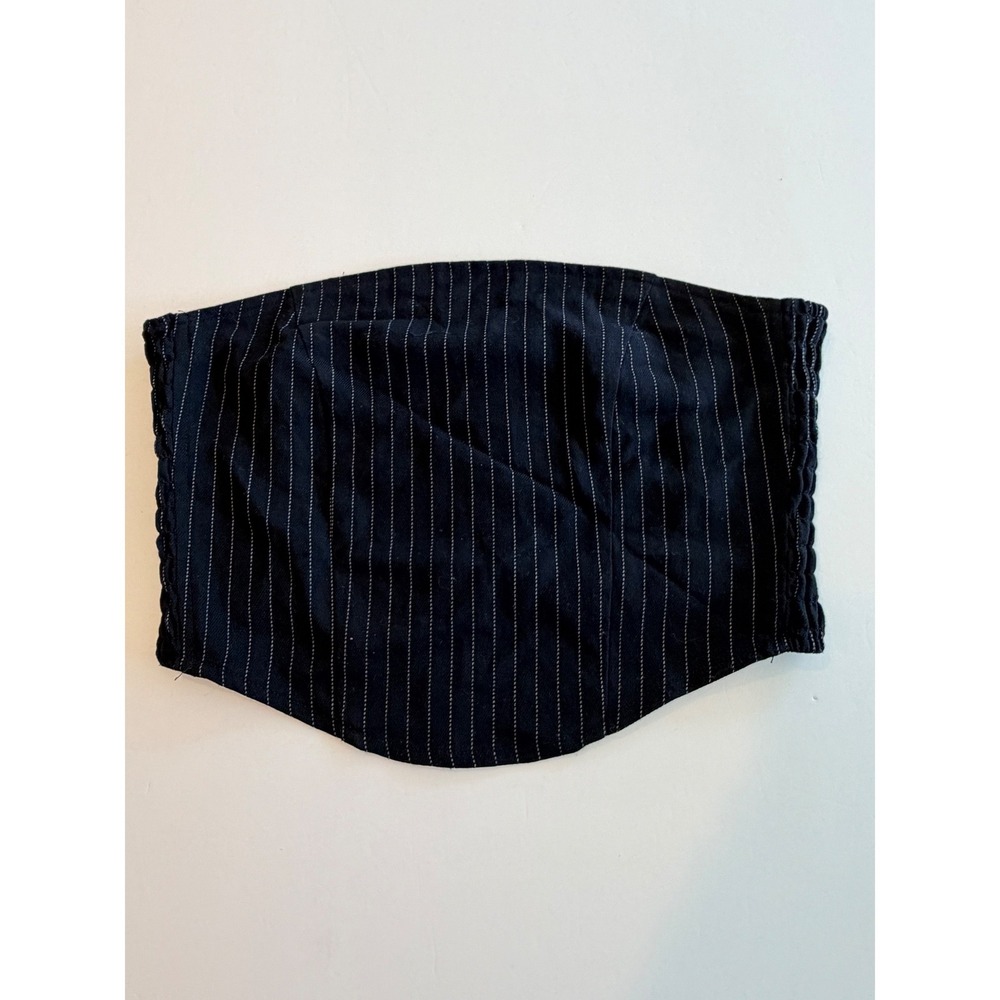Banjara Pinstripe Corset Tube Top Navy Blue Strapless Smocked M